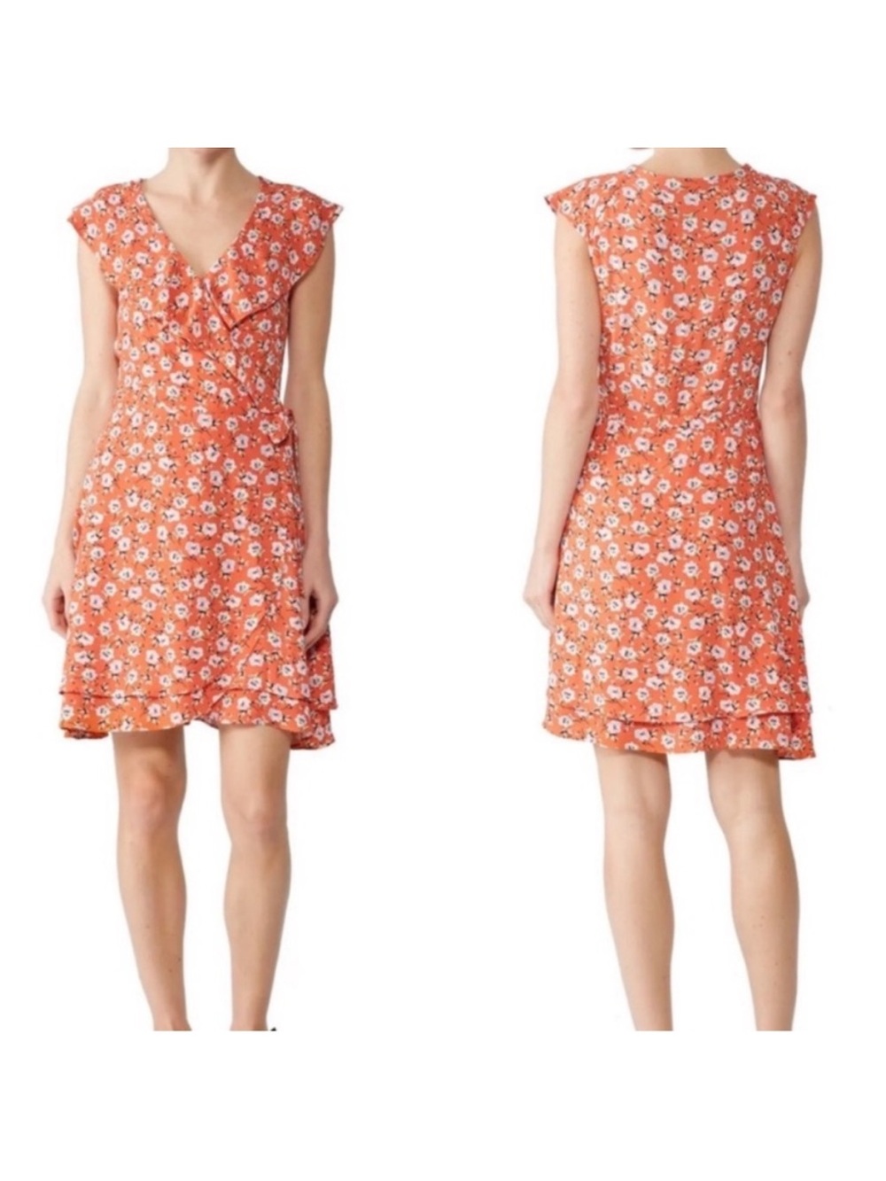 Sanctuary Floral Wrap Ruffle Dress